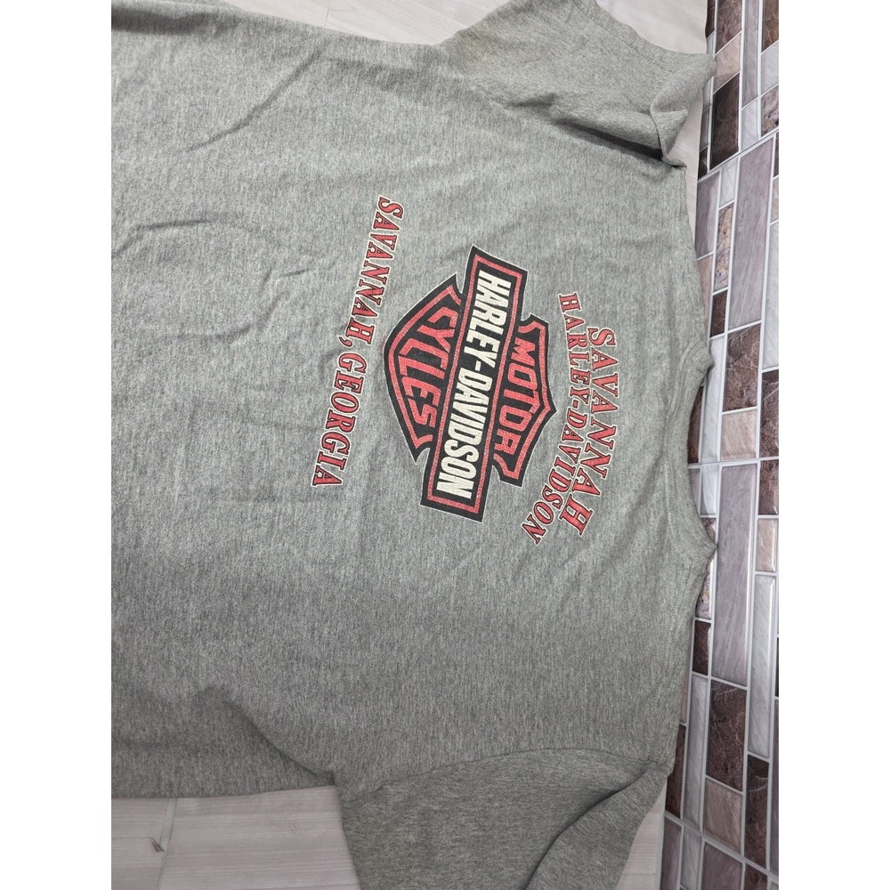 Vintage 2004 Savannah Georgia Harley Davidson T-Shirt XL Oily Distressed Cool... - Picture 9 of 16